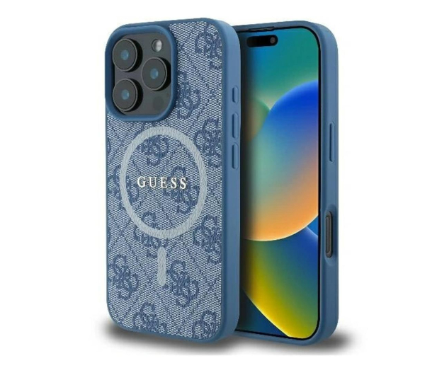 Guess 4G Ring Classic Logo do iPhone 16 Pro niebieski - 1279189 - zdjęcie
